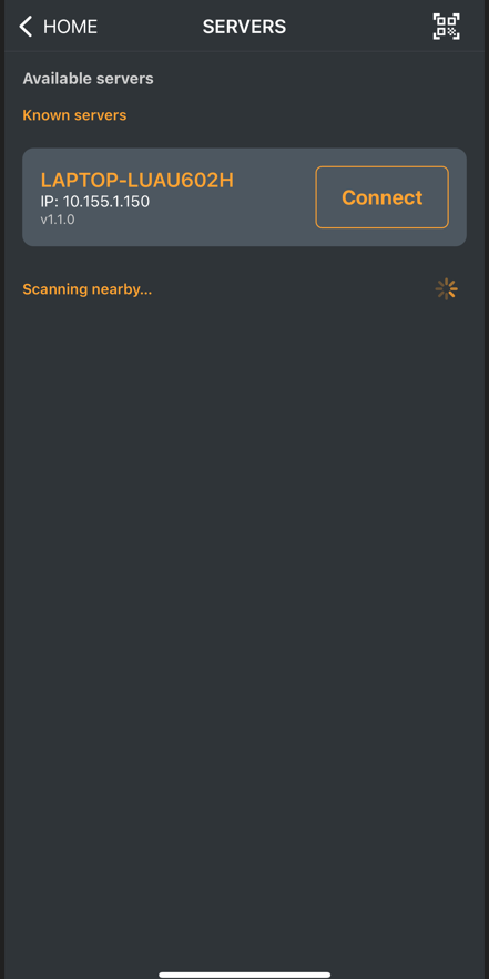 Servers list sample