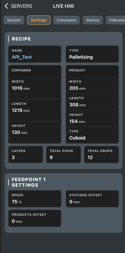 Settings page sample
