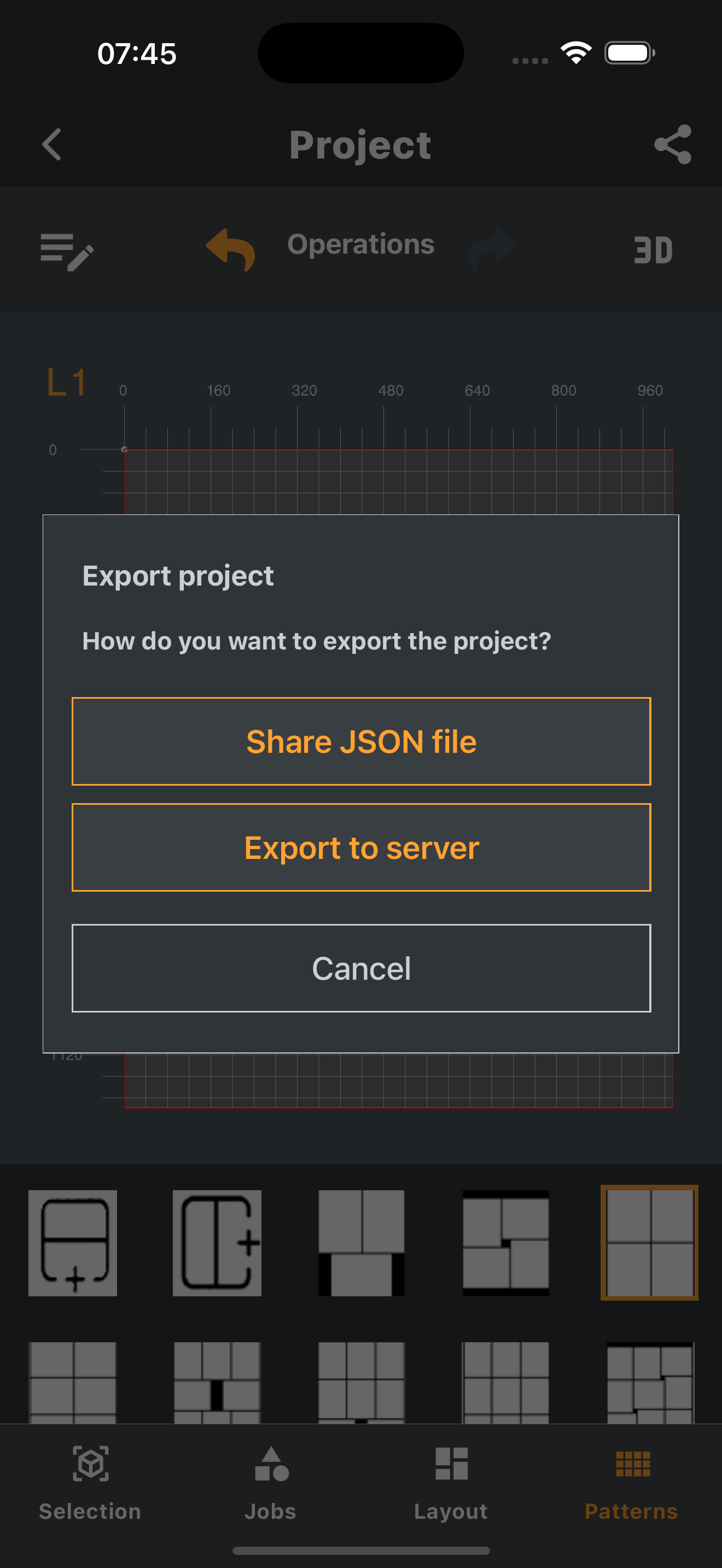 Export options
